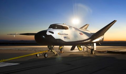 US Dream Chaser space taxi soars on test flight, skids after landing