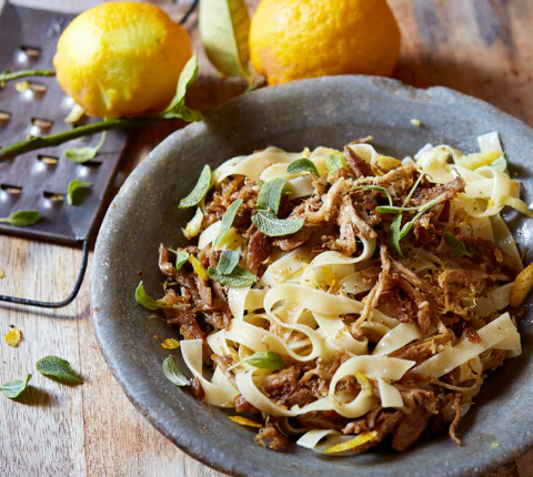 Lockdown Recipe of the Day: Slow roasted duck pasta with sage butter