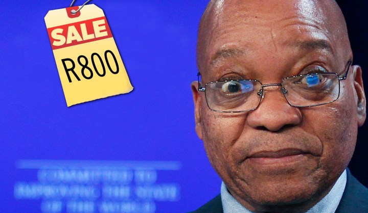 Breakfast: Almost R800. Jacob Zuma speaking to the nation: priceless
