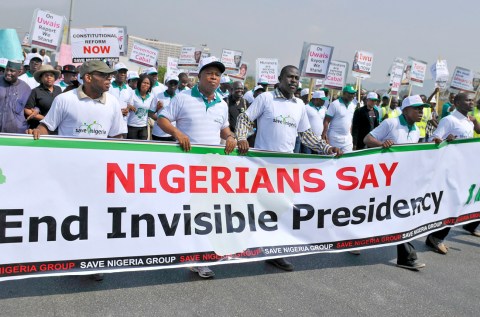 11 March: Thousands of Nigerians call for president to go