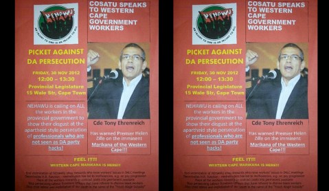 Union poster: ‘Feel it! Western Cape Marikana is here!’