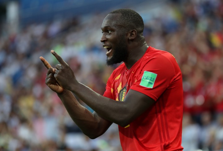Romelu Lukaku of Belgium celebrates after scoring the 3-0 goal during the FIFA World Cup 2018 group G preliminary round soccer match between Belgium and Panama in Sochi, Russia, 18 June 2018.  EPA-EFE/FRIEDEMANN VOGEL
(RESTRICTIONS APPLY: Editorial Use Only, not used in association with any commercial entity - Images must not be used in any form of alert service or push service of any kind including via mobile alert services, downloads to mobile devices or MMS messaging - Images must appear as still images and must not emulate match action video footage - No alteration is made to, and no text or image is superimposed over, any published image which: (a) intentionally obscures or removes a sponsor identification image; or (b) adds or overlays the commercial identification of any third party which is not officially associated with the FIFA World Cup)  EPA-EFE/FRIEDEMANN VOGEL   EDITORIAL USE ONLY