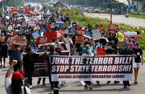 Philippine protesters rally over controversial anti-terror bill