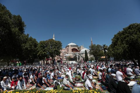 Muslim prayers in Hagia Sophia for first time in 86 years