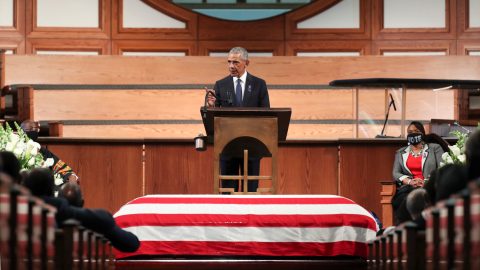 Obama takes aim at Trump in fiery eulogy for Civil Rights icon John Lewis