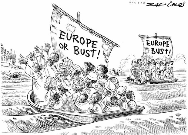 European Unity Being Broken By Greek Debt Crisis and Third World Refugees
