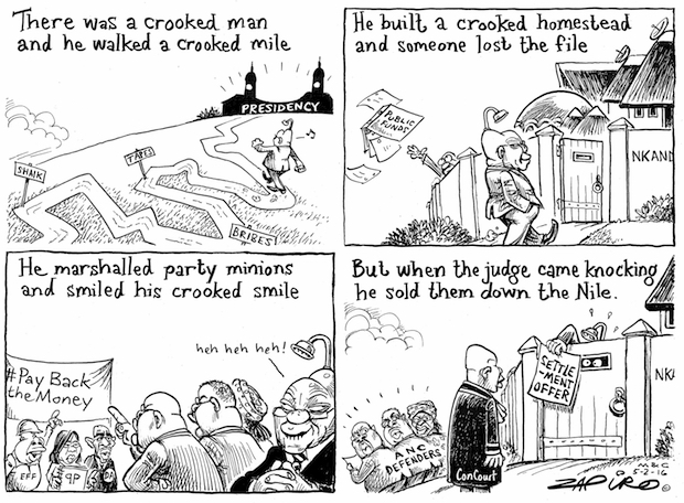 Jacob Zuma as the crooked little man
