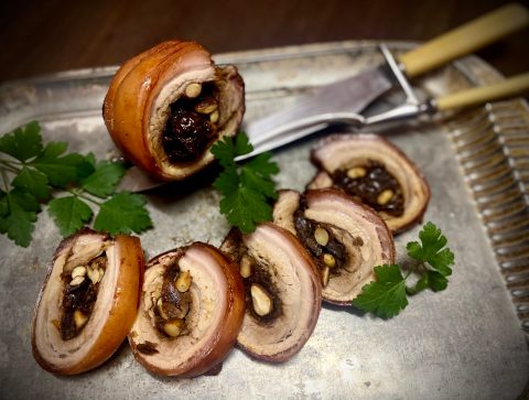 Lockdown Recipe of the Day: Pork belly stuffed with dates & almonds