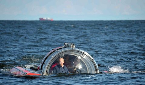 Vladimir Putin takes a dive to boost his image