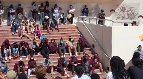 It’s quietly bustling at Stellenbosch University, despite students raising a number of grievances