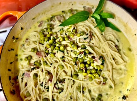 Lockdown Recipe of the Day: Bacon and peas pasta with mint