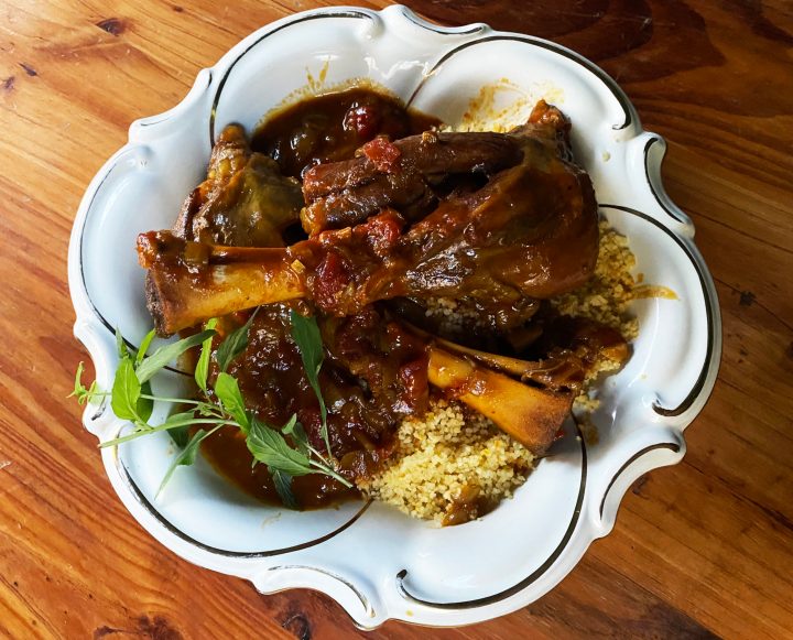 What’s cooking today: Sweetly-spiced lamb shanks with saffron couscous
