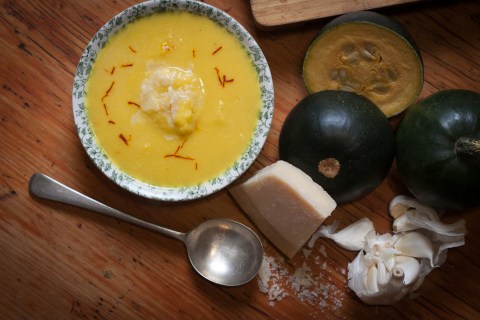 Lockdown Recipe of the Day: Gem Squash and Saffron Soup with Parmesan