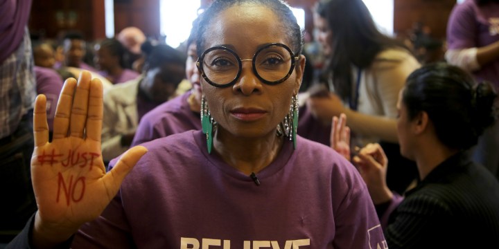A sea of purple ‘survivor’ shirts spreads the message at UCT that enough is enough